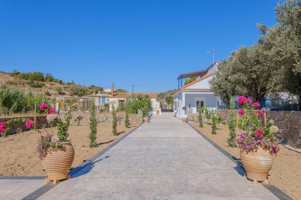 Lefkathia Beach Villa - Gated Beach-Front Private Villa At Lefkathia Beach, Chios! Volissos Bagian luar foto